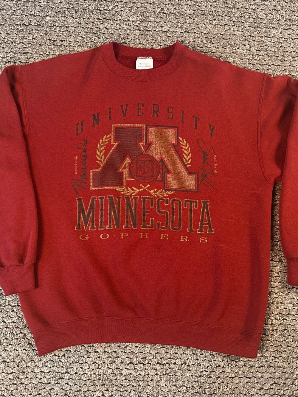 Vintage 90s University of Minnesota Gophers Crewneck Sweatshirt Size XL USA Made